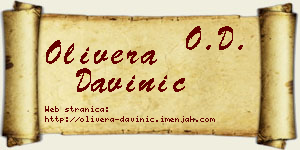 Olivera Davinić vizit kartica